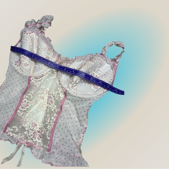 Native Intimates Lace Floral Bustier Coquette Corset Underwire Valentines Tank - Picture 4 of 8